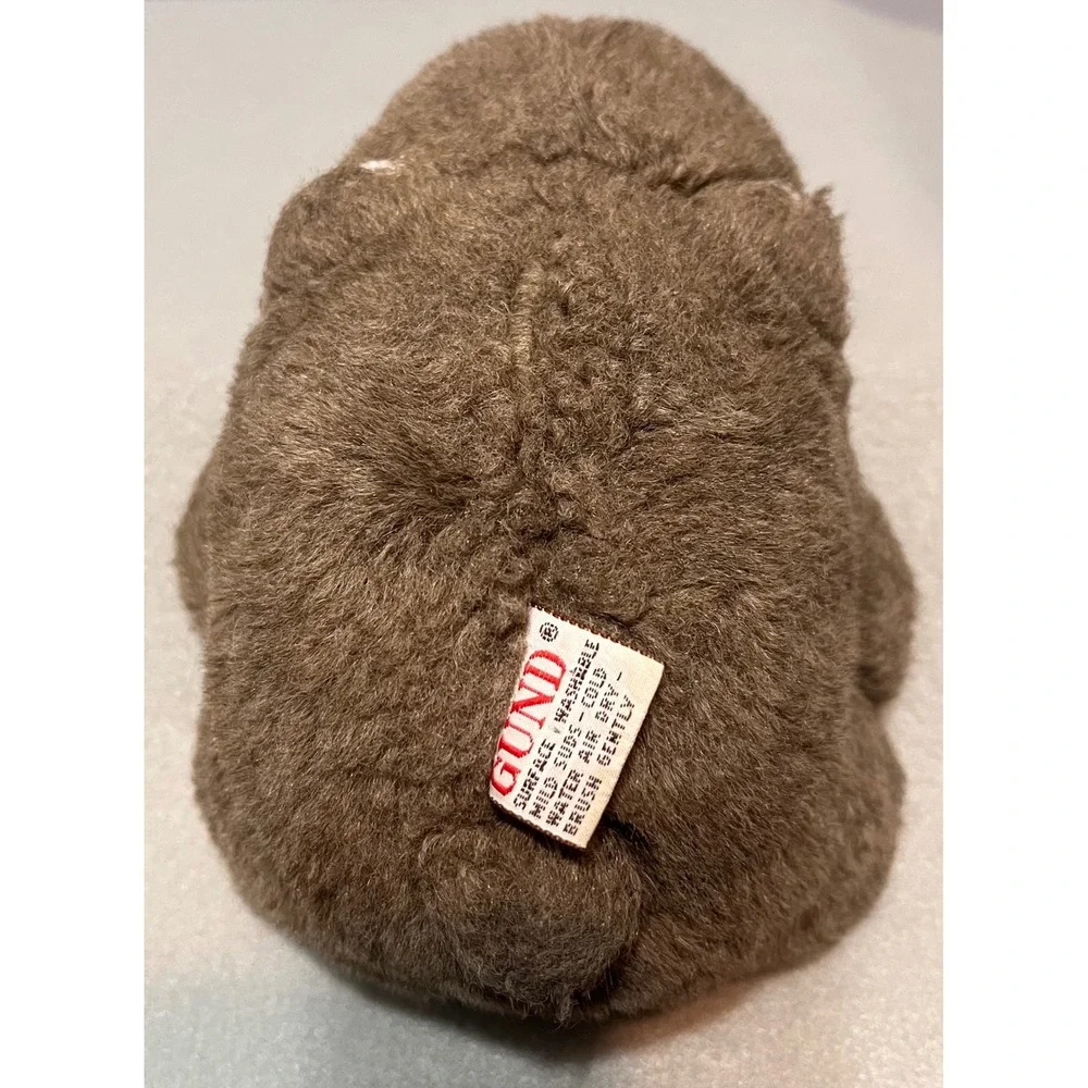 Vintage 1980 Gund Snuffles Brown Sleepy Bear‎ Small Plush Shaggy Toy Korea